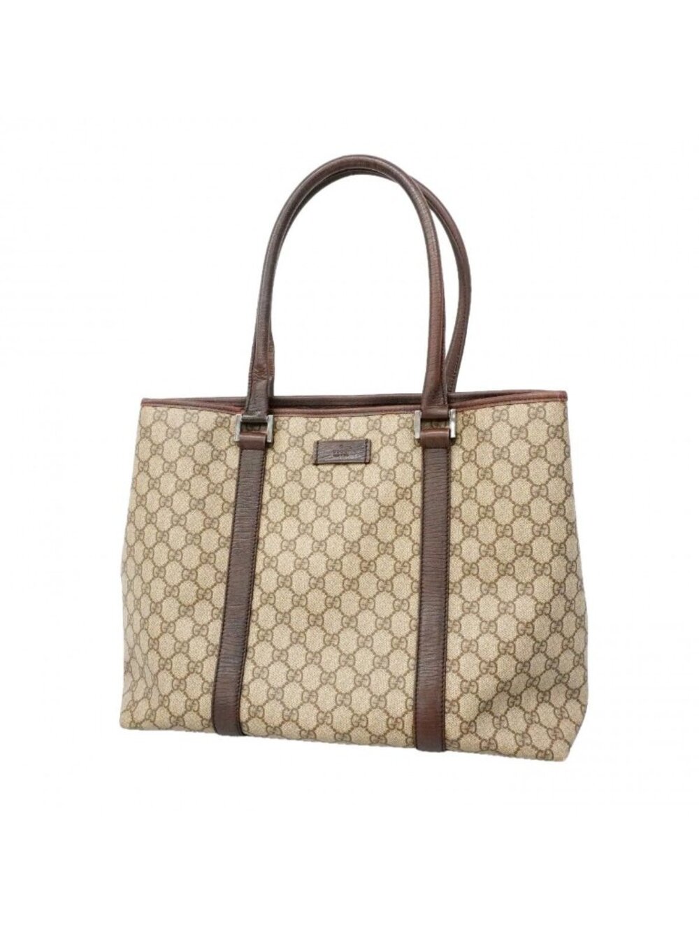 Gucci Tote GG Supreme Brown Silver